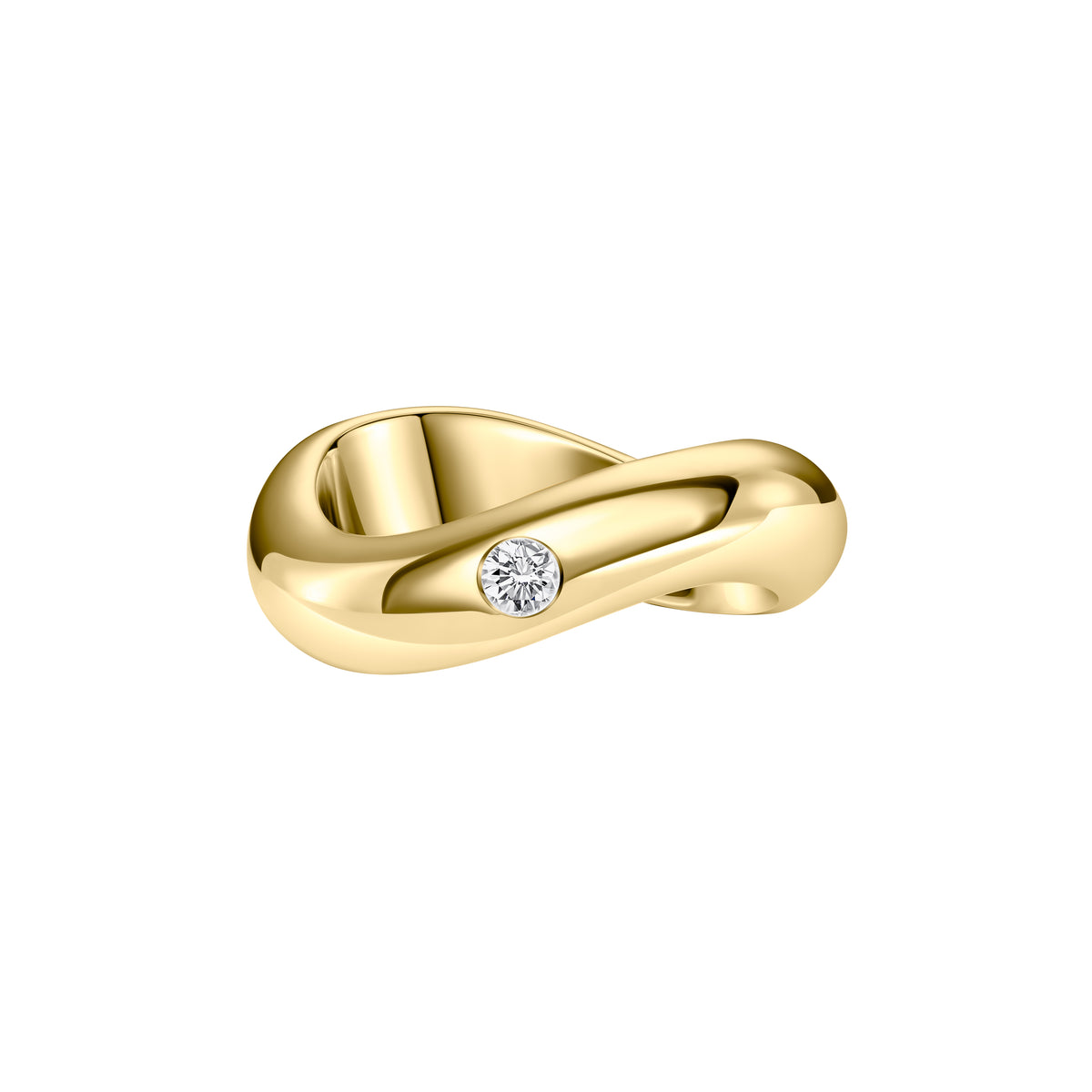 Polished Yellow Gold Wave Ring