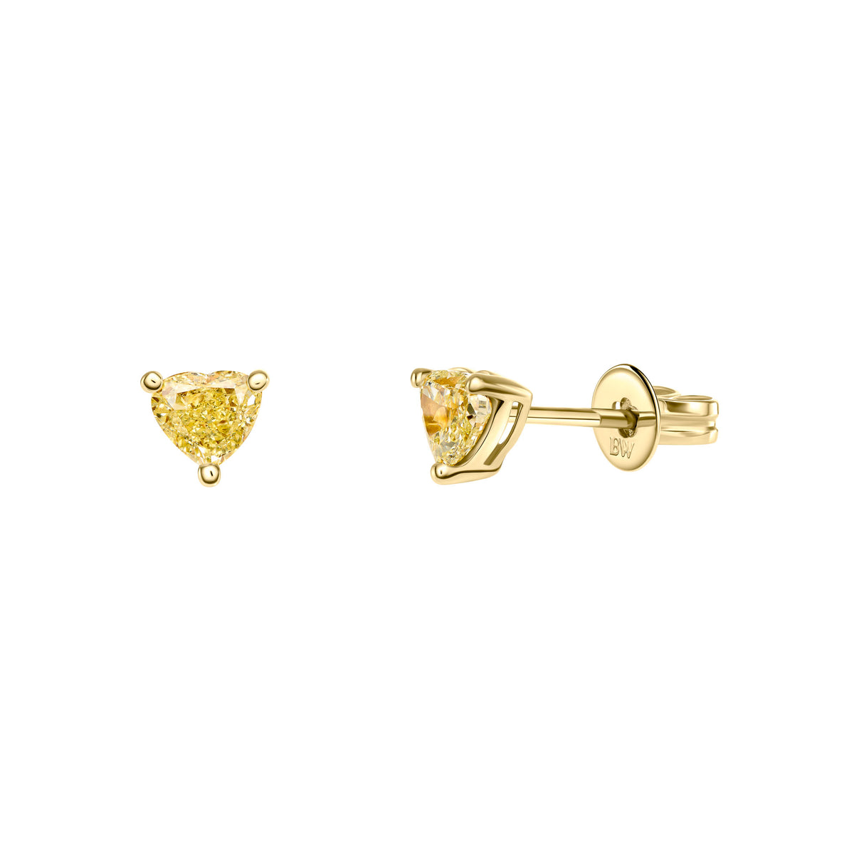 Fancy Yellow Heart Shape Stud