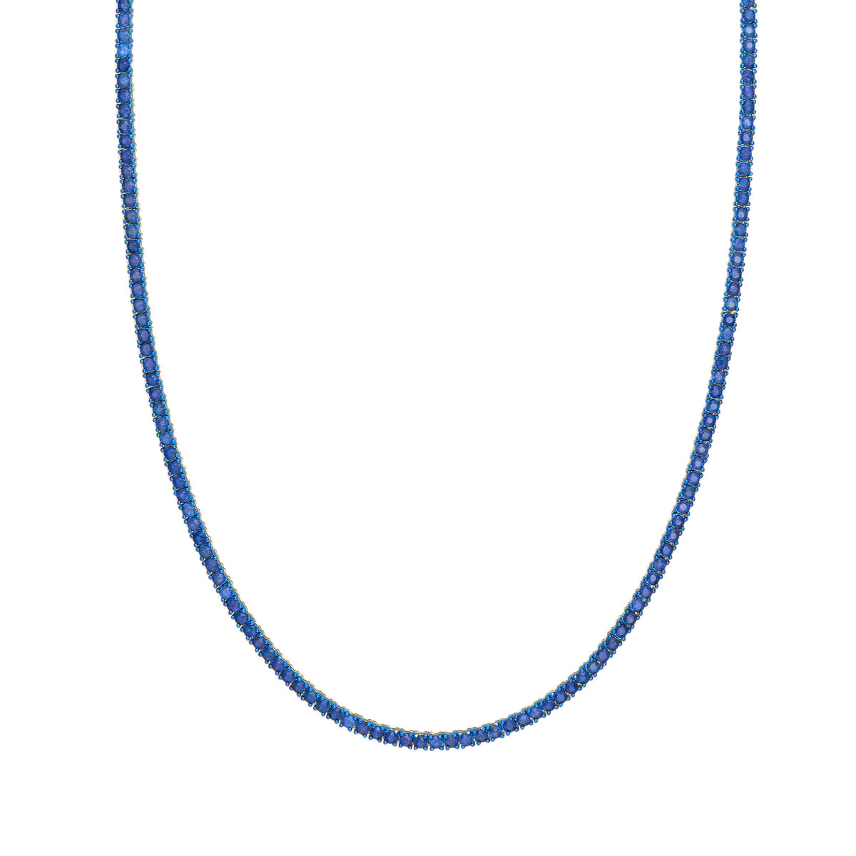 Blue Sapphire Tennis Necklace