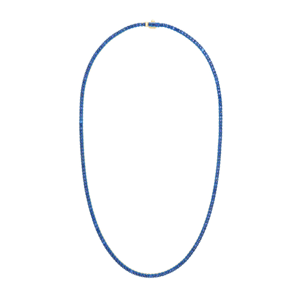 Blue Sapphire Tennis Necklace