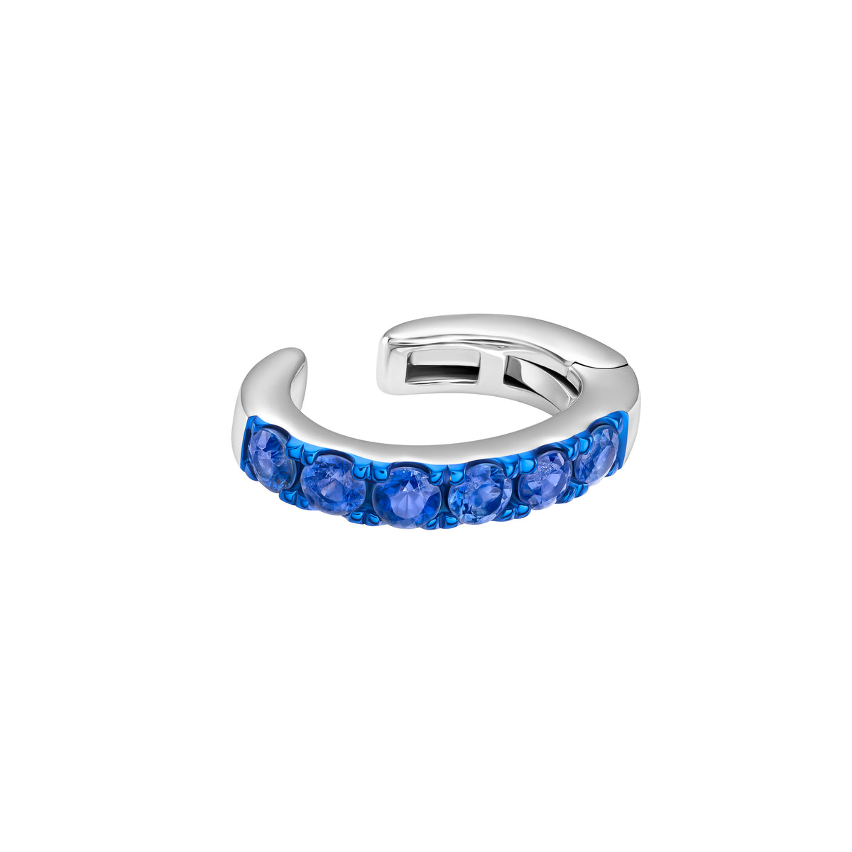 Blue Sapphire Ear Cuff White Gold