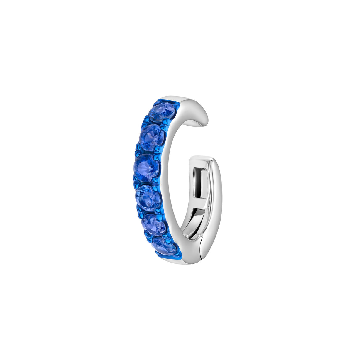 Blue Sapphire Ear Cuff White Gold