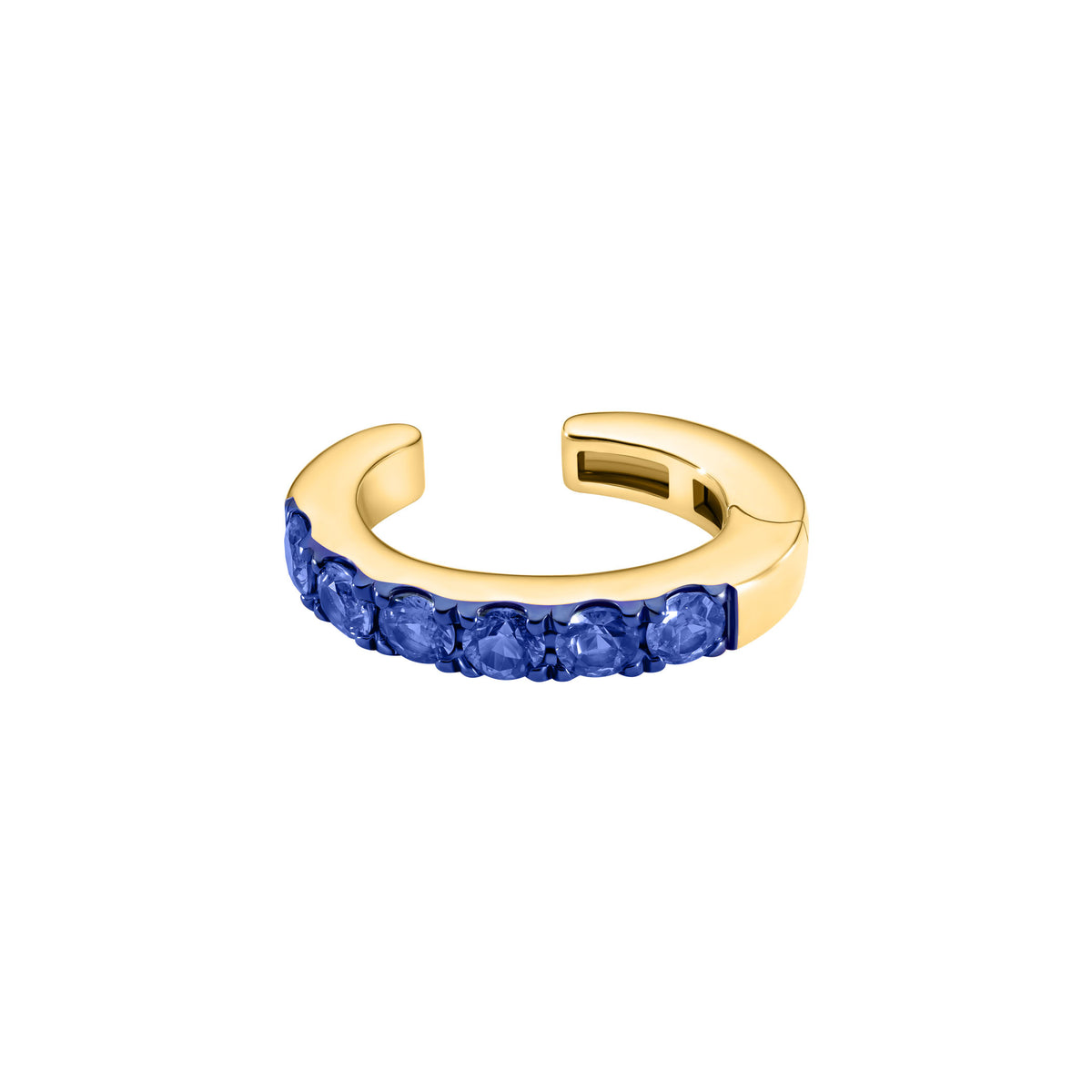 Blue Sapphire Ear Cuff Yellow Gold