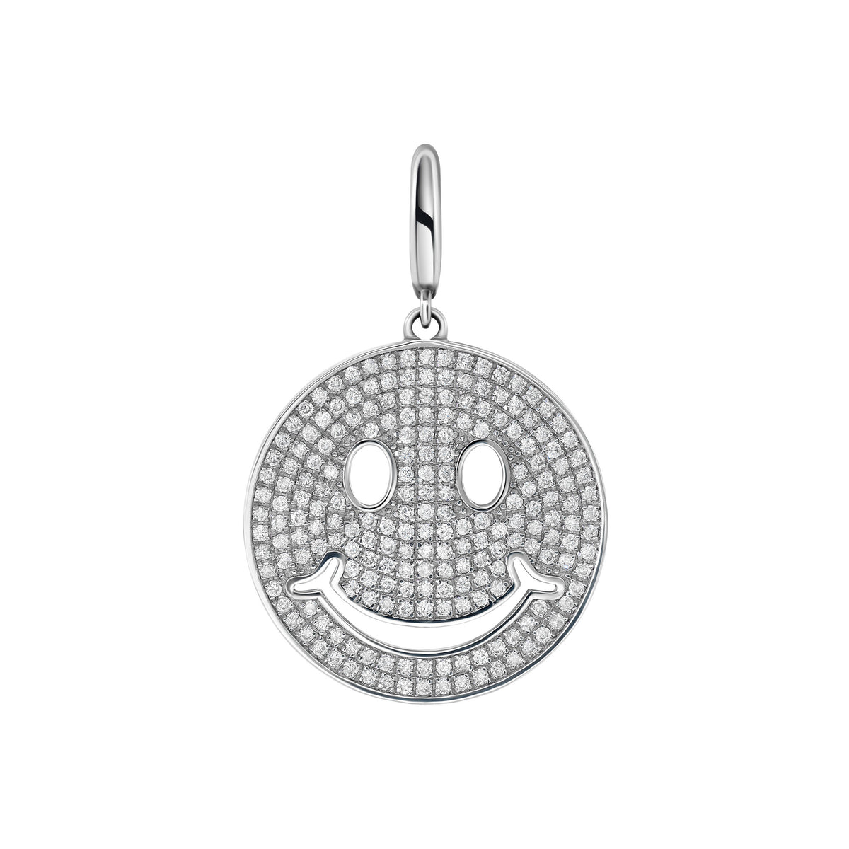 Large Diamond Happy Face Charm