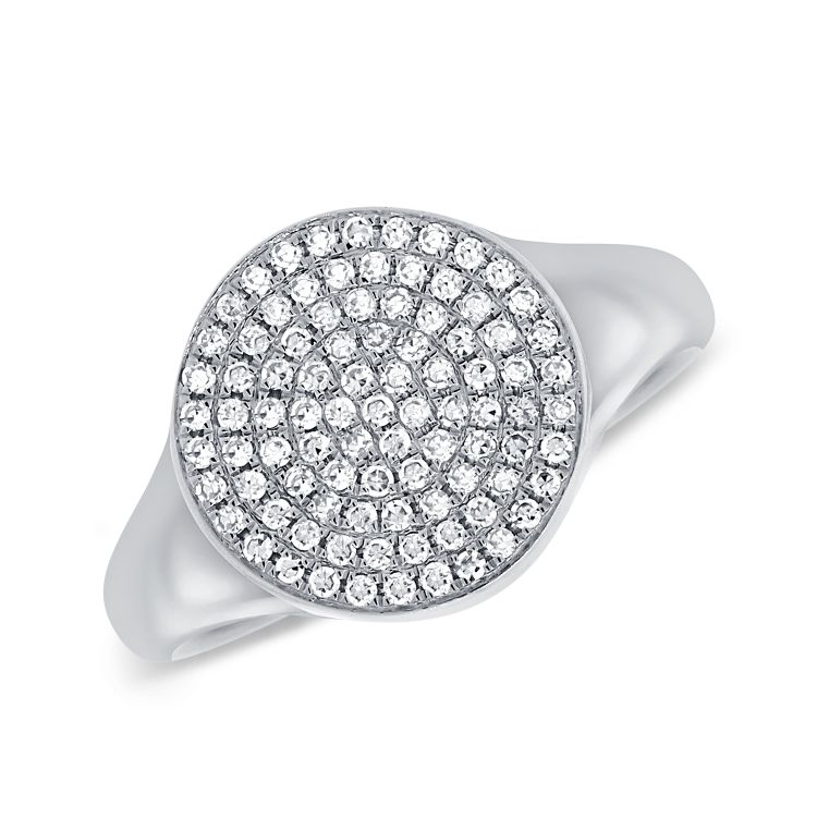Round Signet Pave Ring