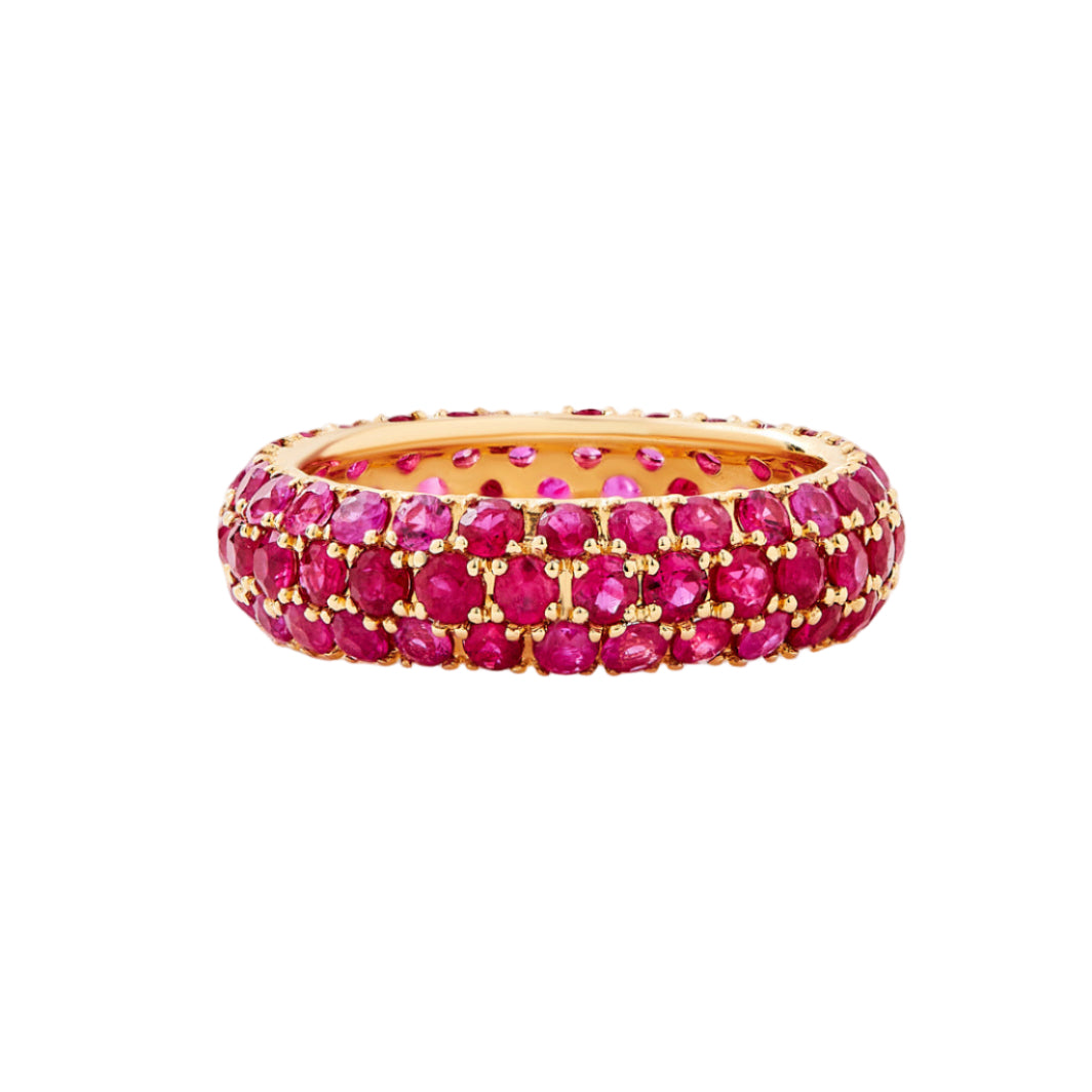 Pinky Diamond Pave Ring Pink Sapphire