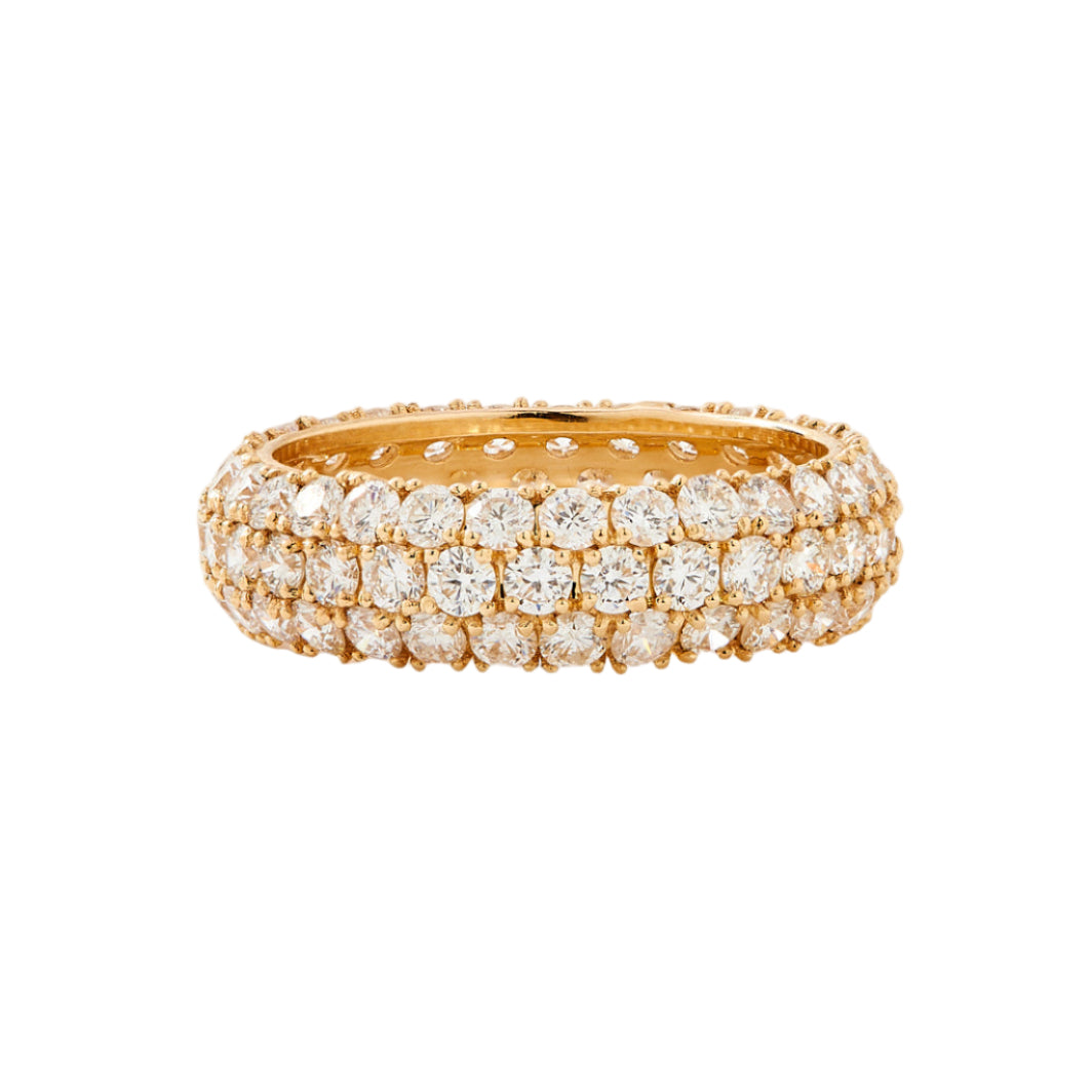 Pinky Diamond Pave Ring Yellow Gold