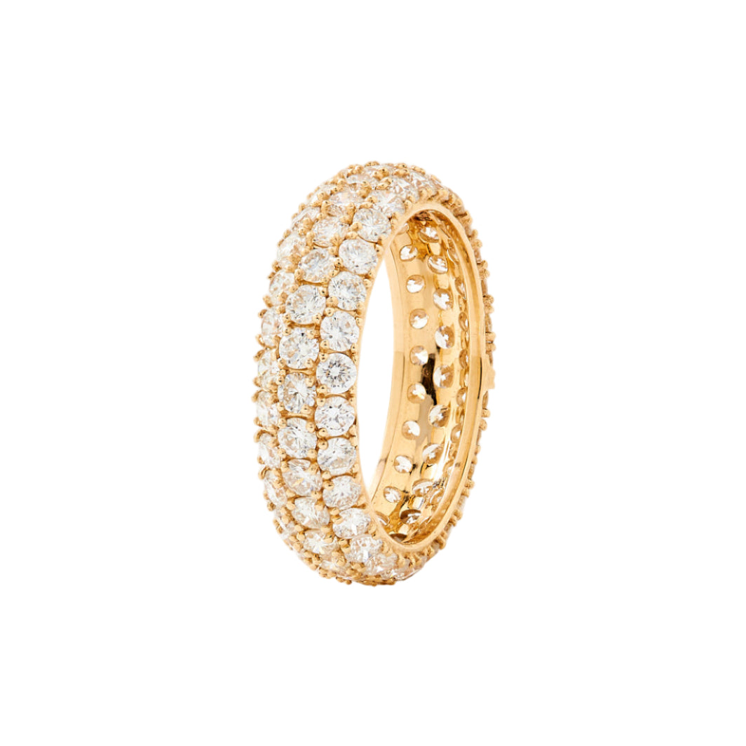 Pinky Diamond Pave Ring Yellow Gold
