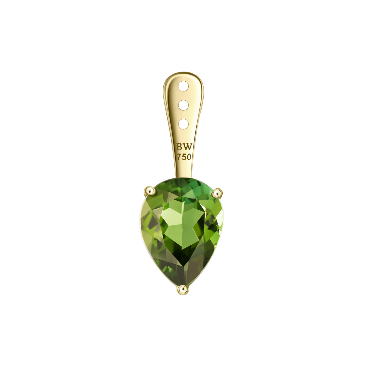 Deep Green Pear Tourmaline Earring Jacket