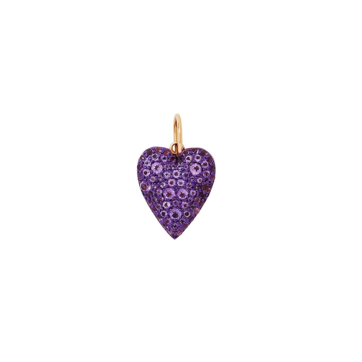 Electric Amethyst Heart Charm