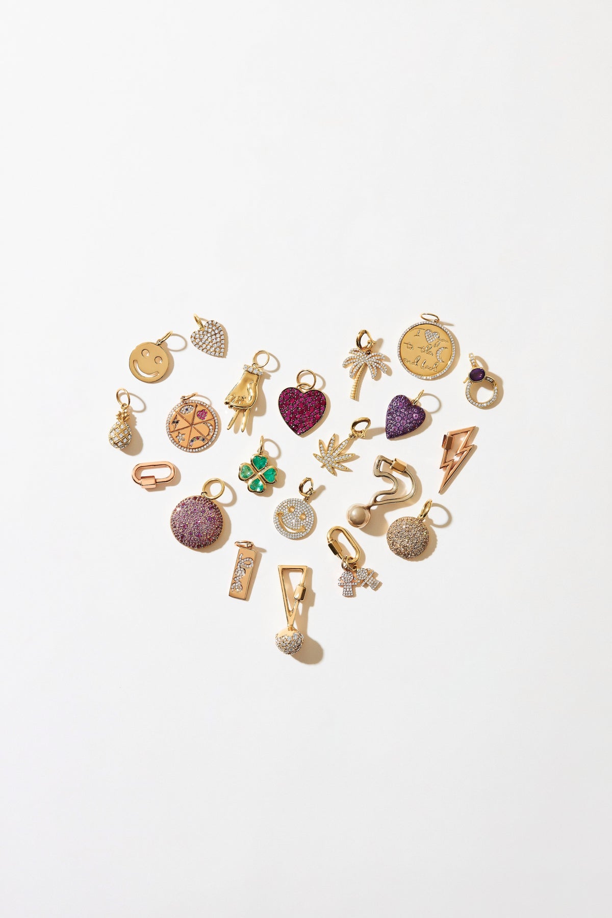 Electric Amethyst Heart Charm