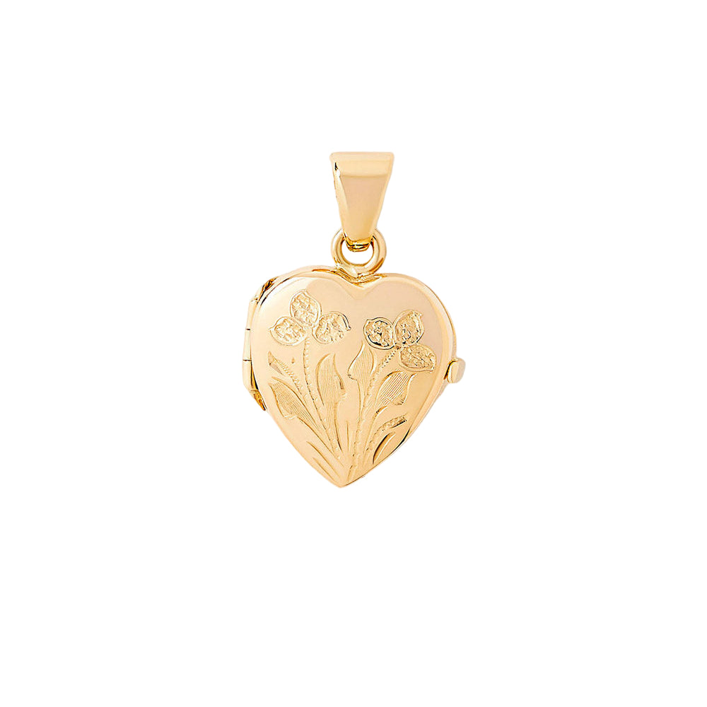 Heart Locket Engraved Charm