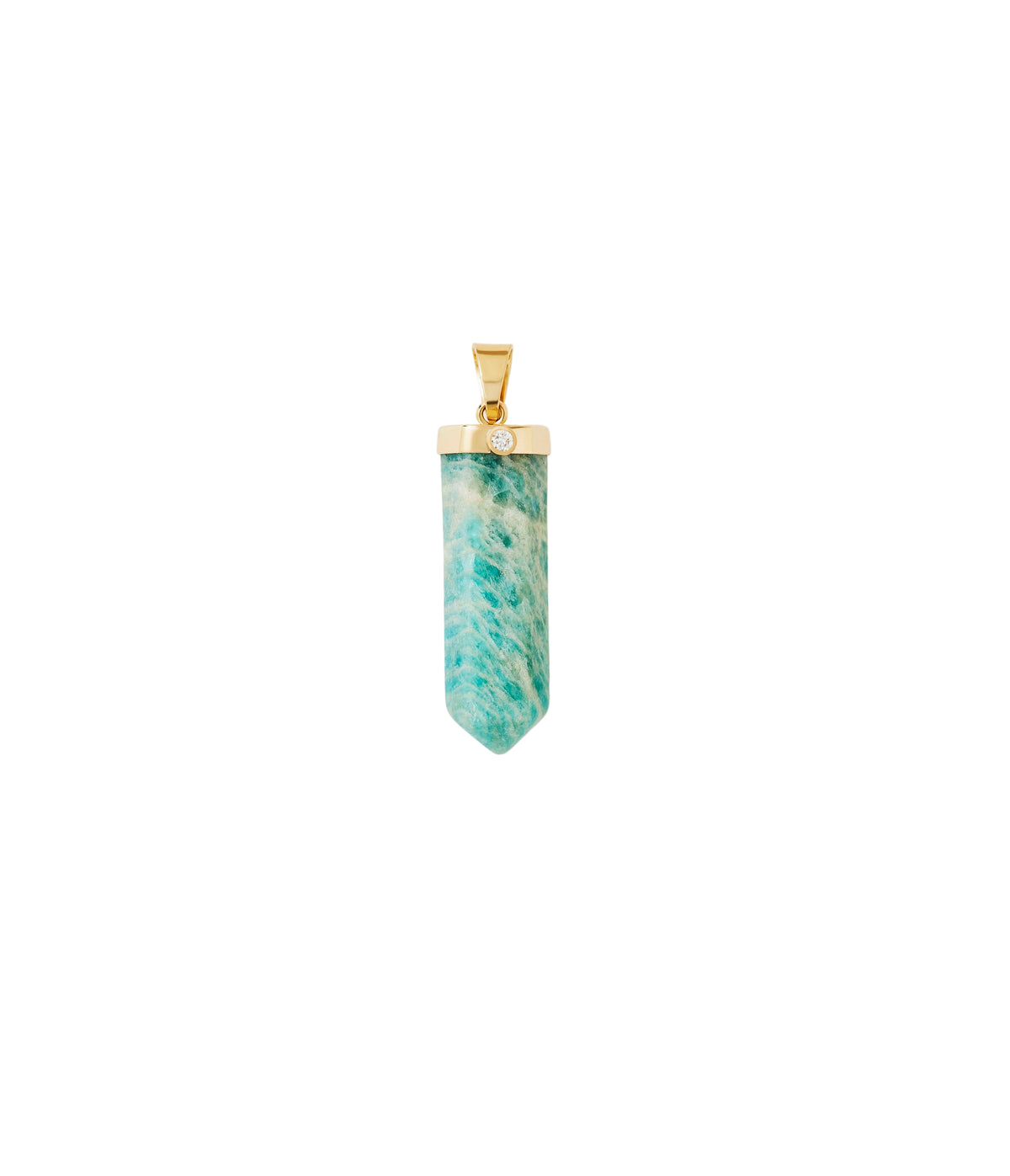 Amazonite and Diamond Natural Stone Charm