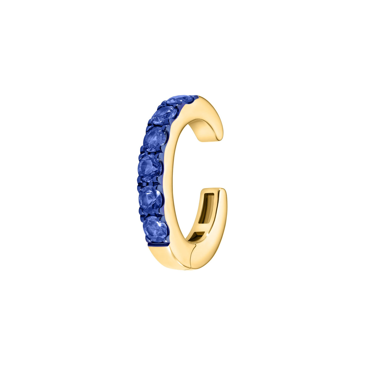 Blue Sapphire Ear Cuff Yellow Gold