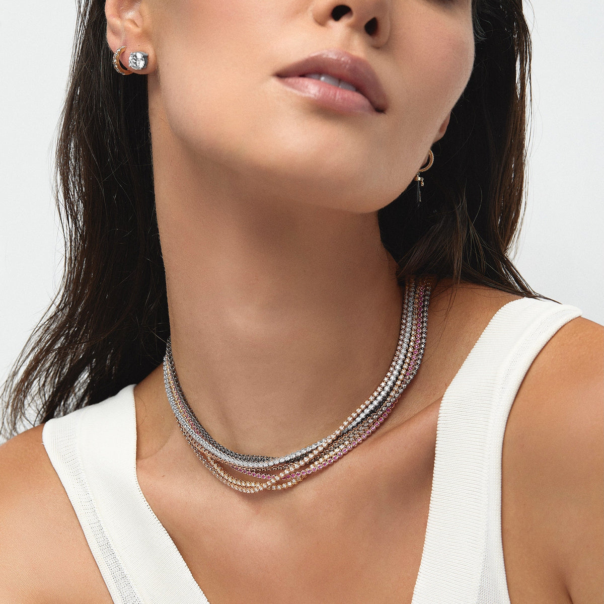 BW Everywhere Tennis Necklace Brown Diamonds