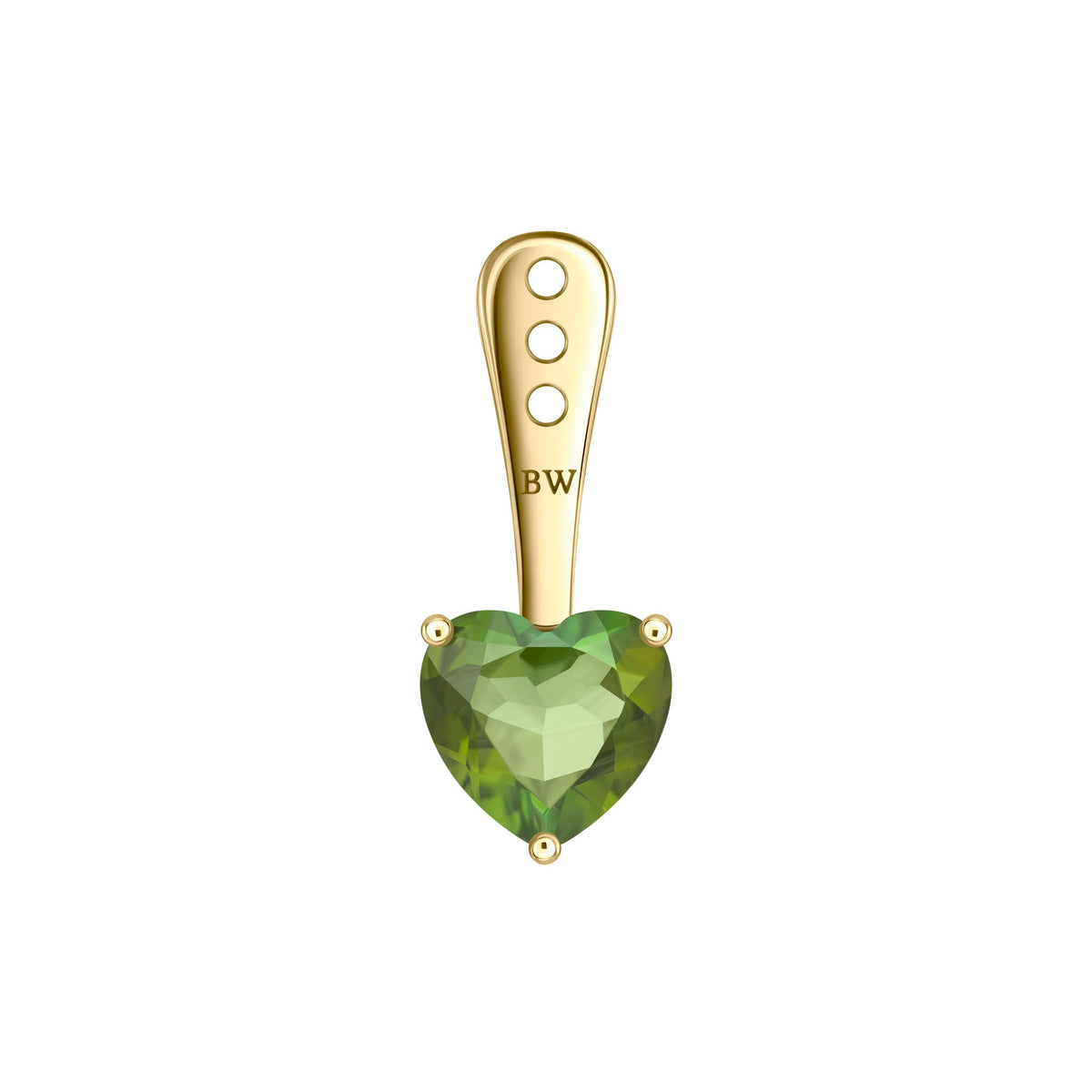 Vivid Mint Heart Tourmaline Earring Jacket