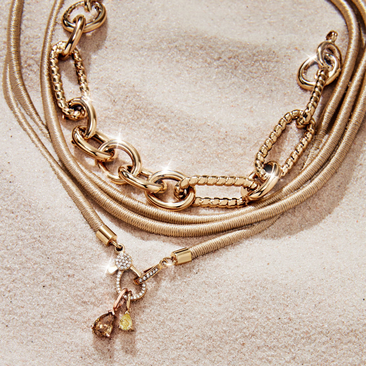 Beige Silk Choker