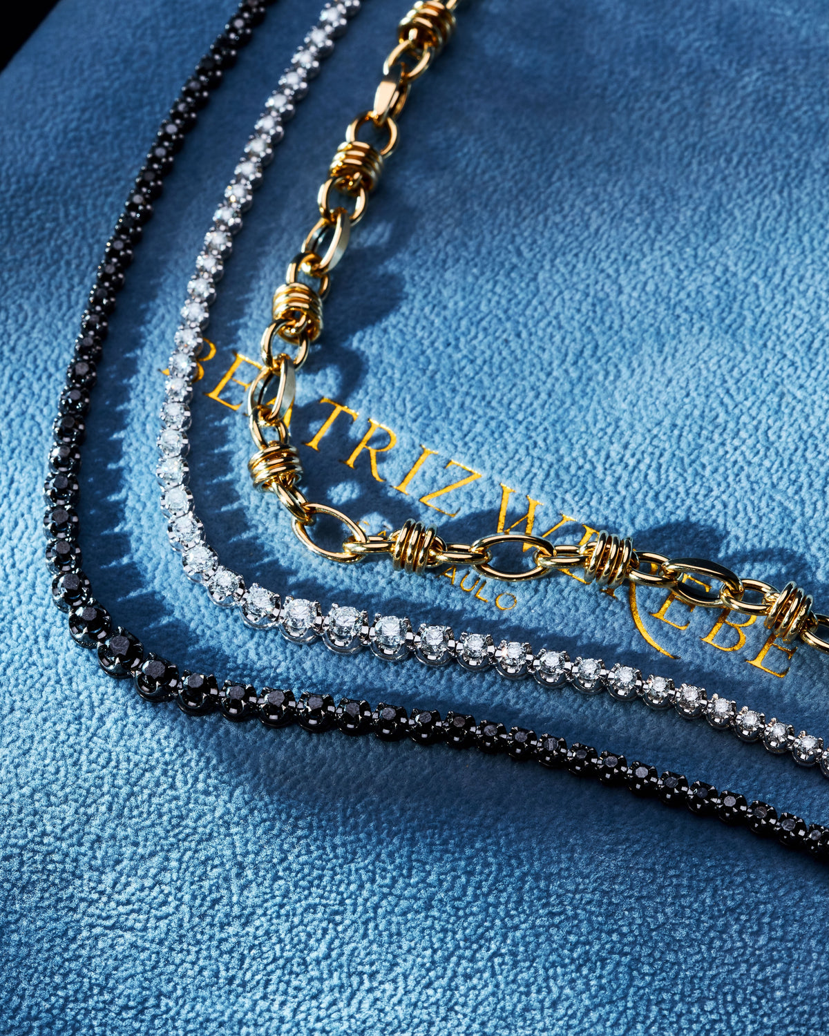 Bold Tennis Necklace Black Diamonds