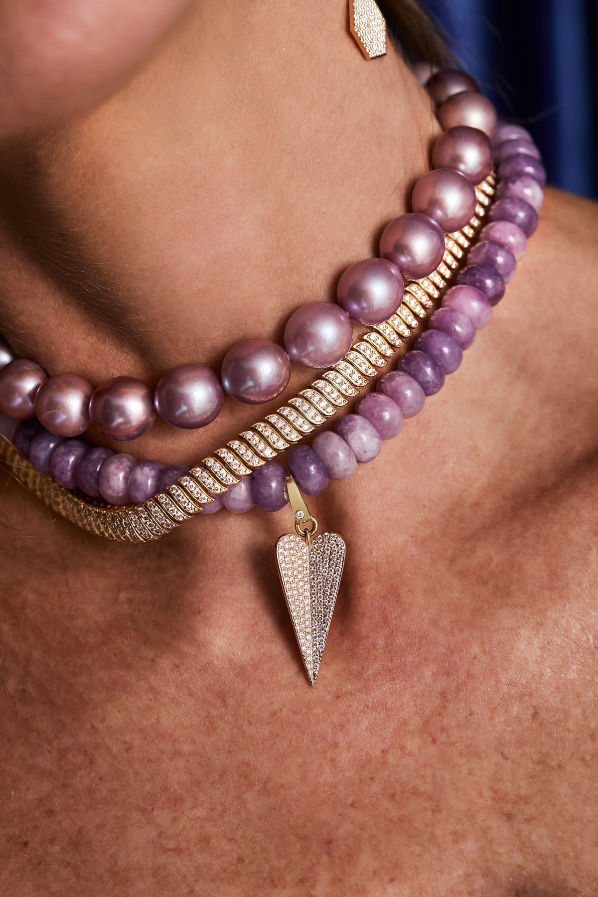 Purple Lepidolita Il Riccio Necklace