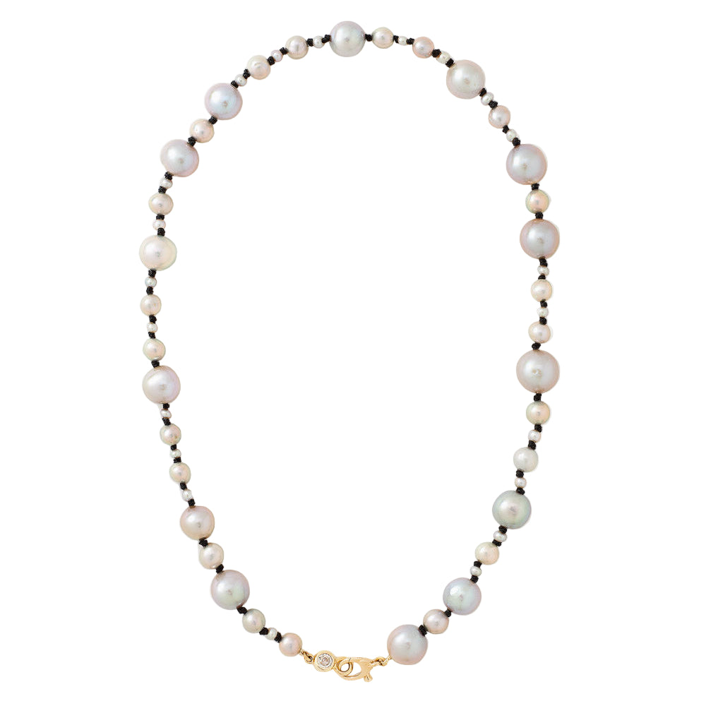 Heirloom Necklace Natural Grey Pearls