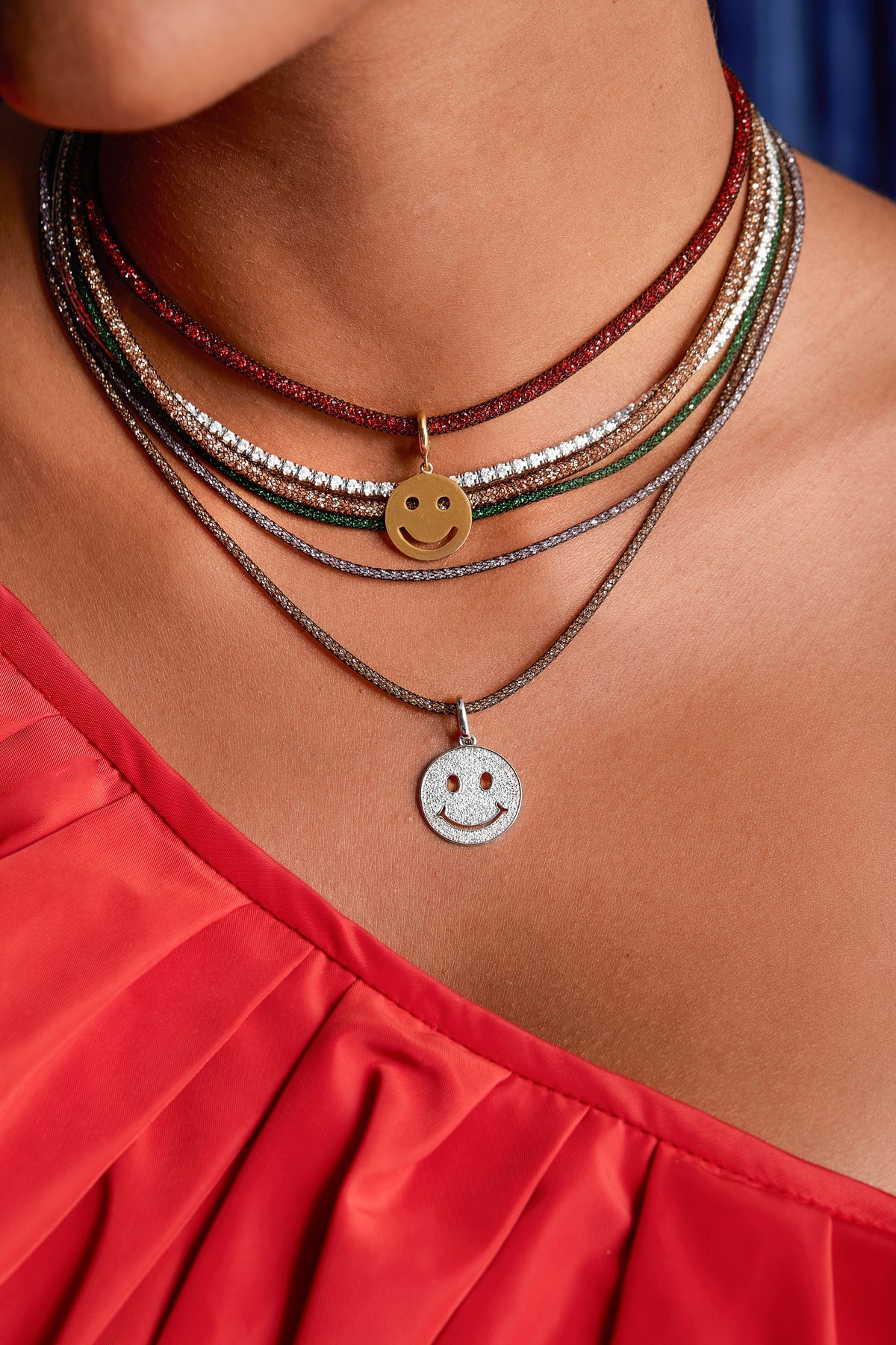 Large Diamond Happy Face Charm