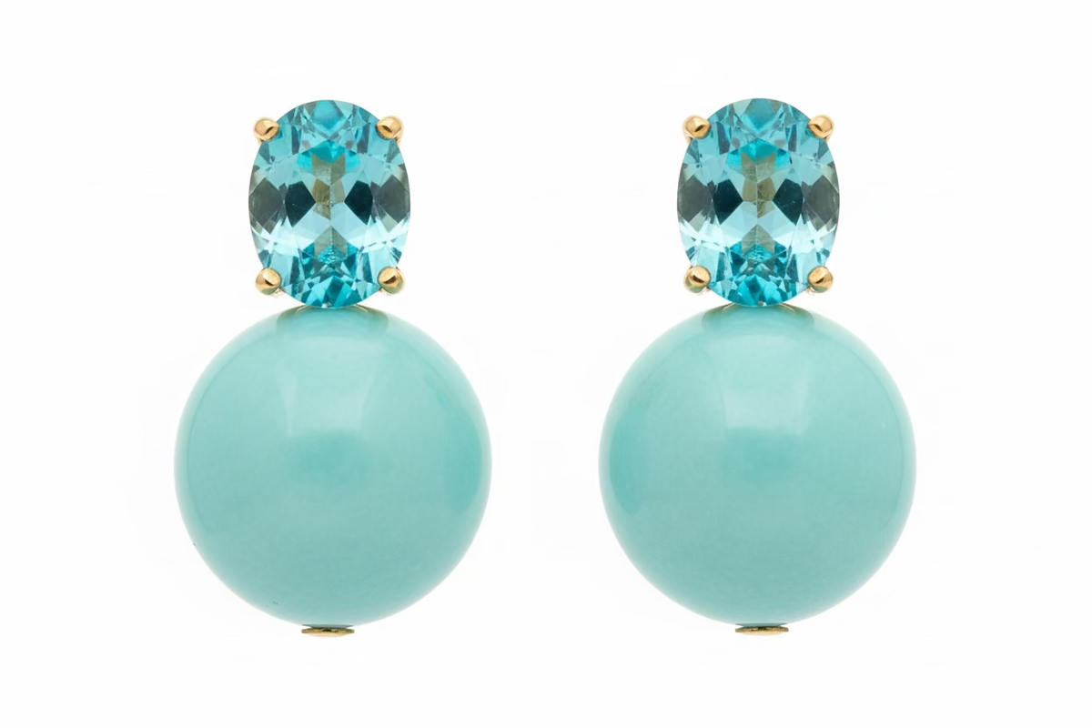 Amazonite and Apatite Earrings