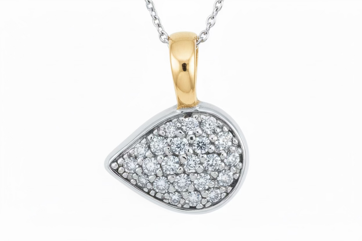 Drop Charm with Diamonds