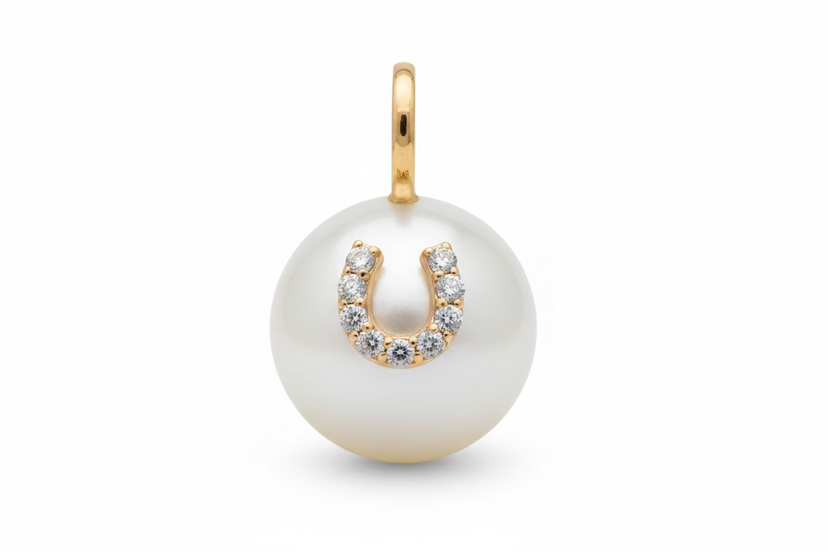 Pearl Charm Horseshoe Diamonds
