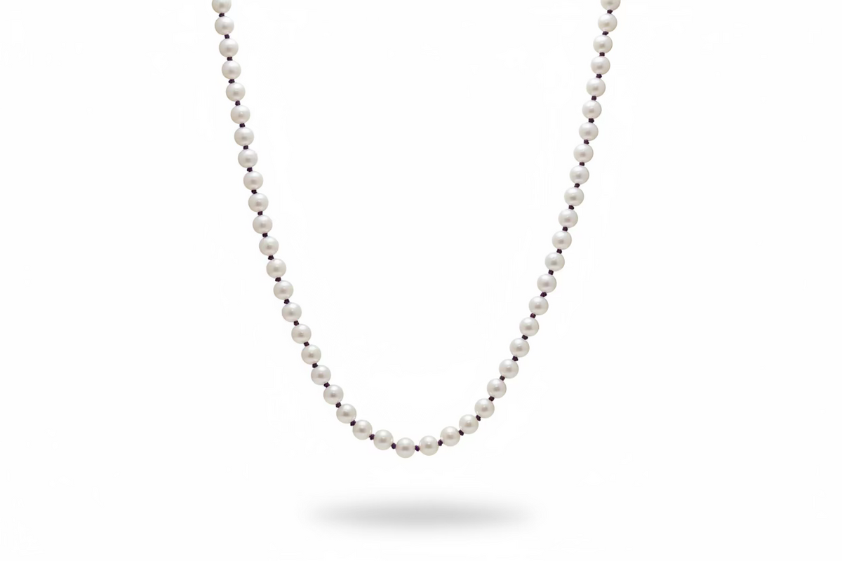 Grape Small Pearl Necklace with 18K YG Loops