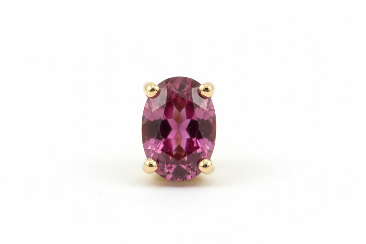 Pink Sap Studs 18K YG