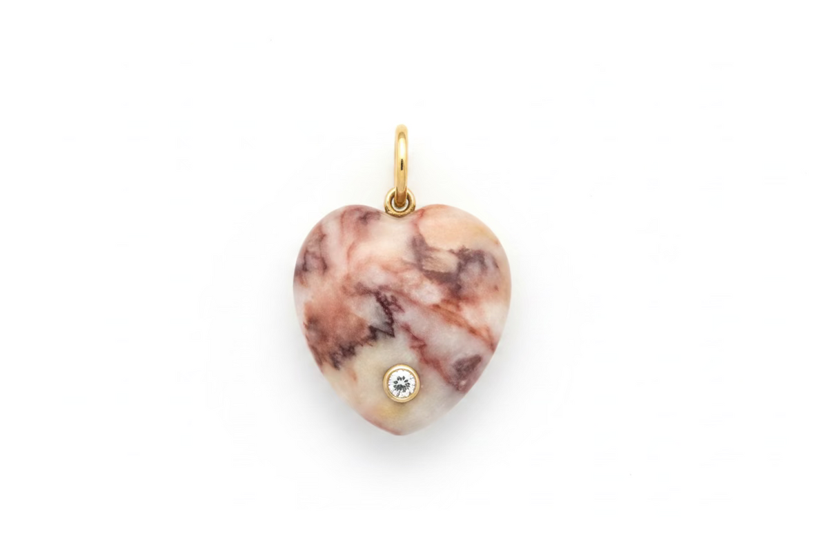 Call me Different Pink Calcite Heart Stone