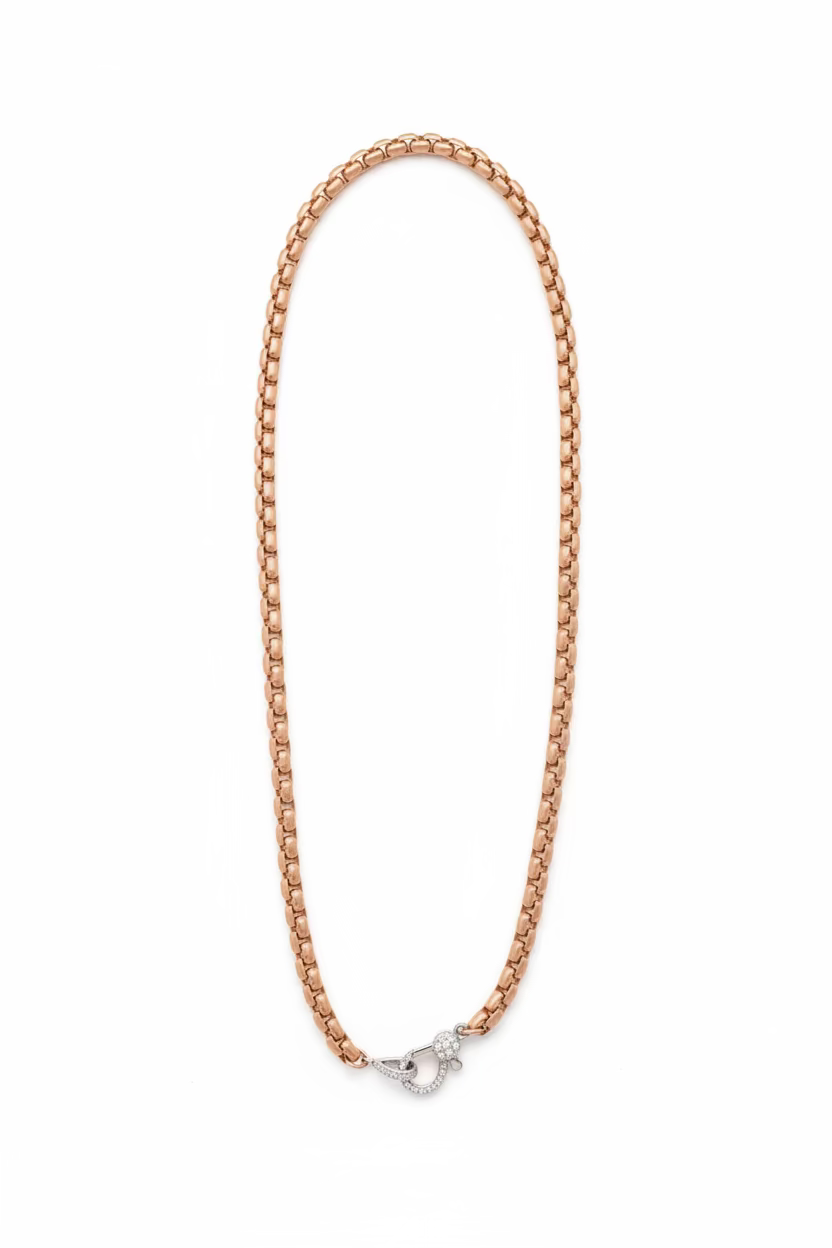 Graffiti Chain Necklace Pink Gold