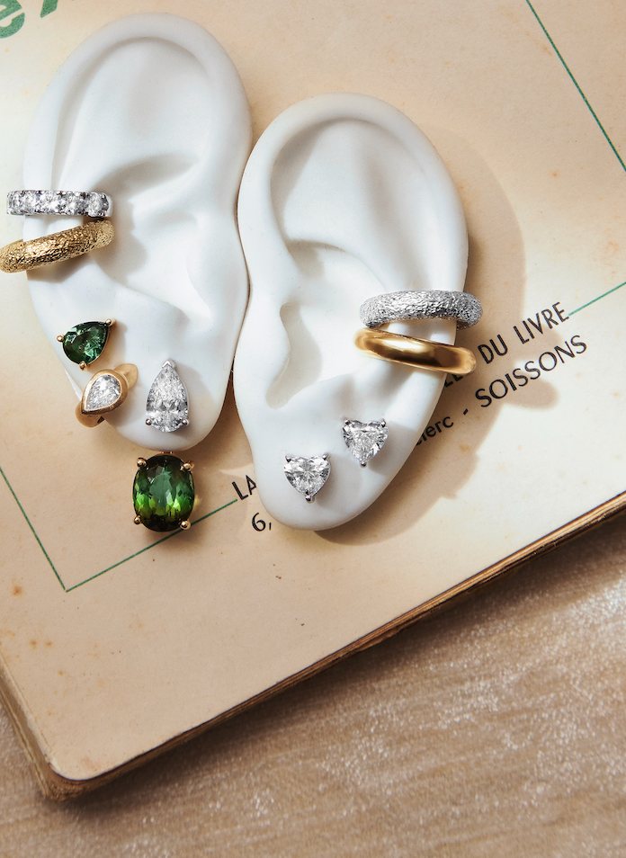 Deep Green Ombre Tourmaline Earring Jacket