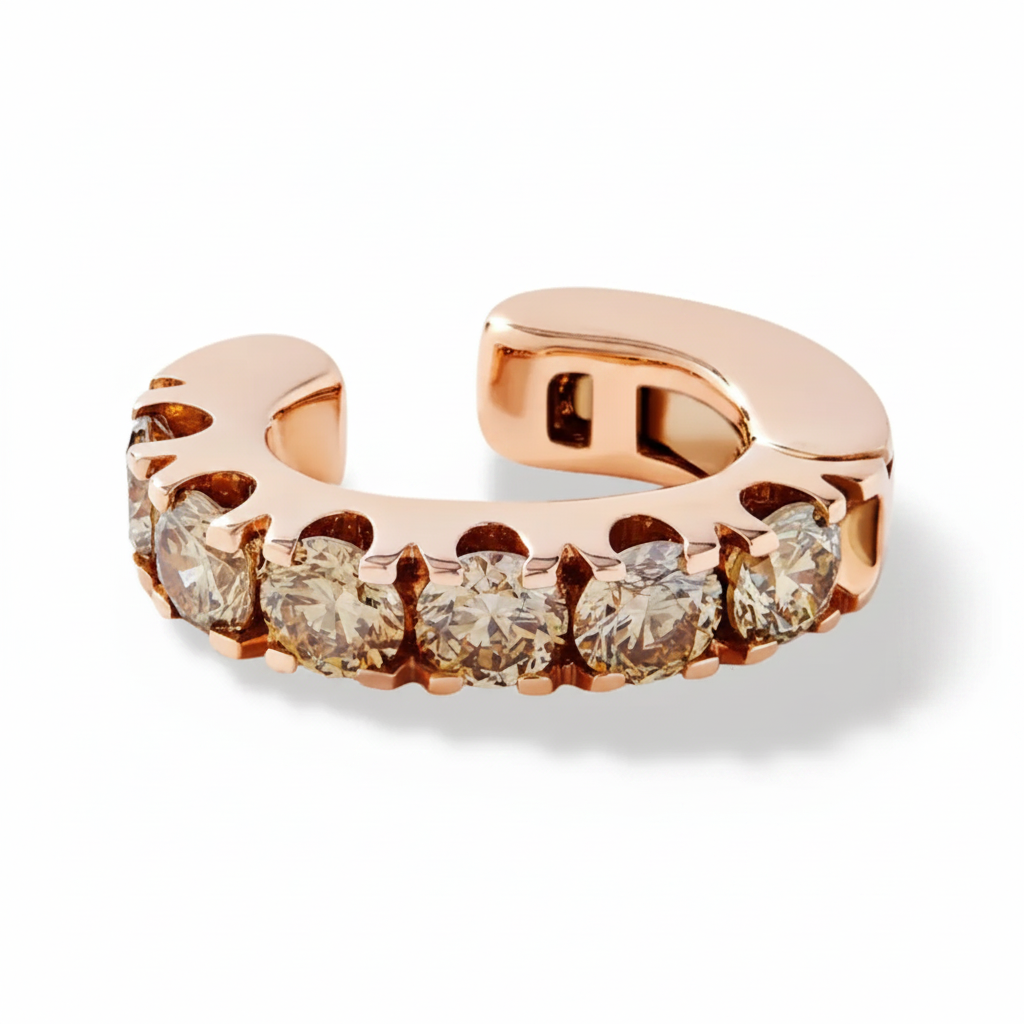 Brown Diamond Jumbo Rose Gold Ear cuff