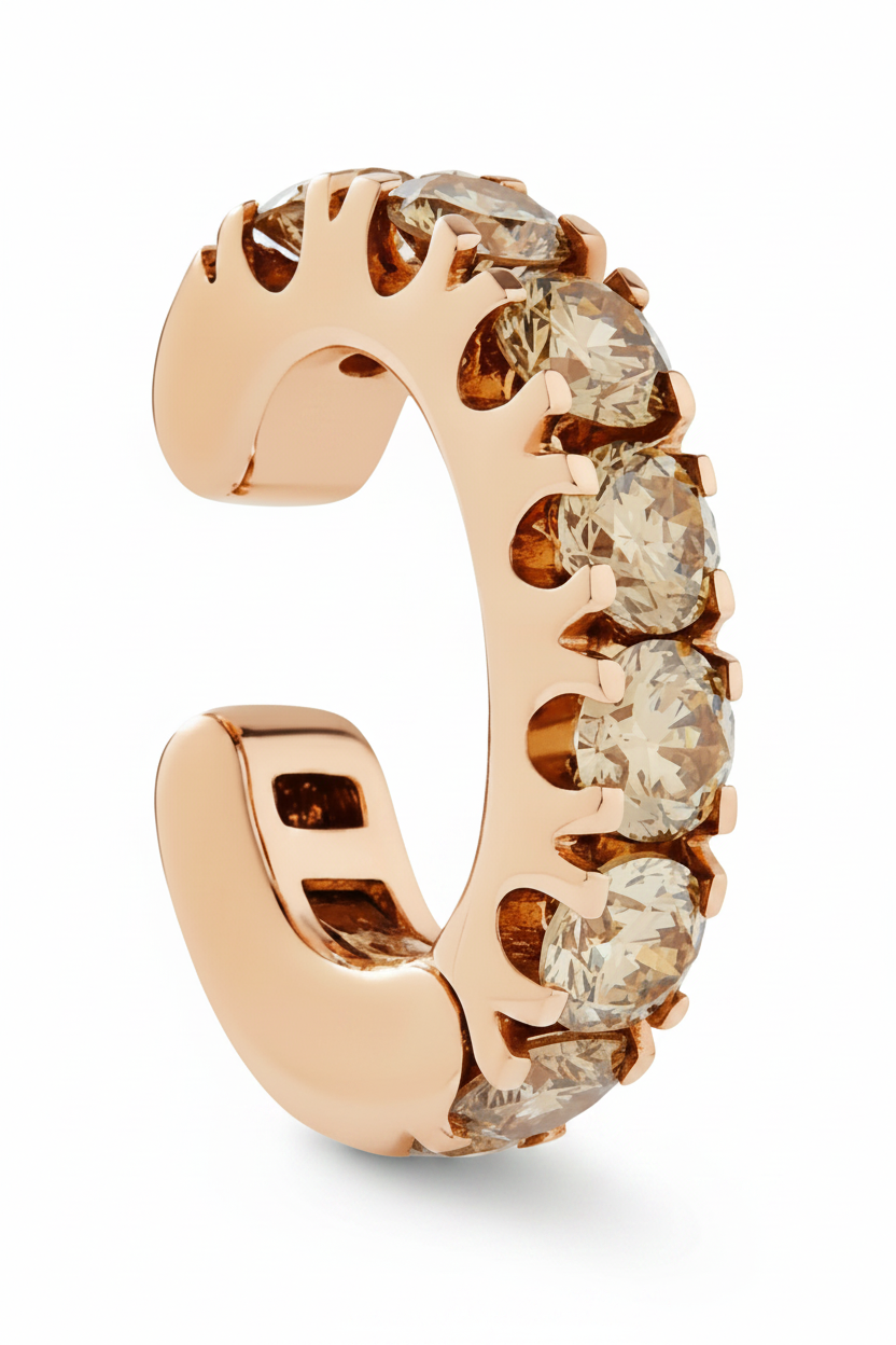 Brown Diamond Jumbo Rose Gold Ear cuff