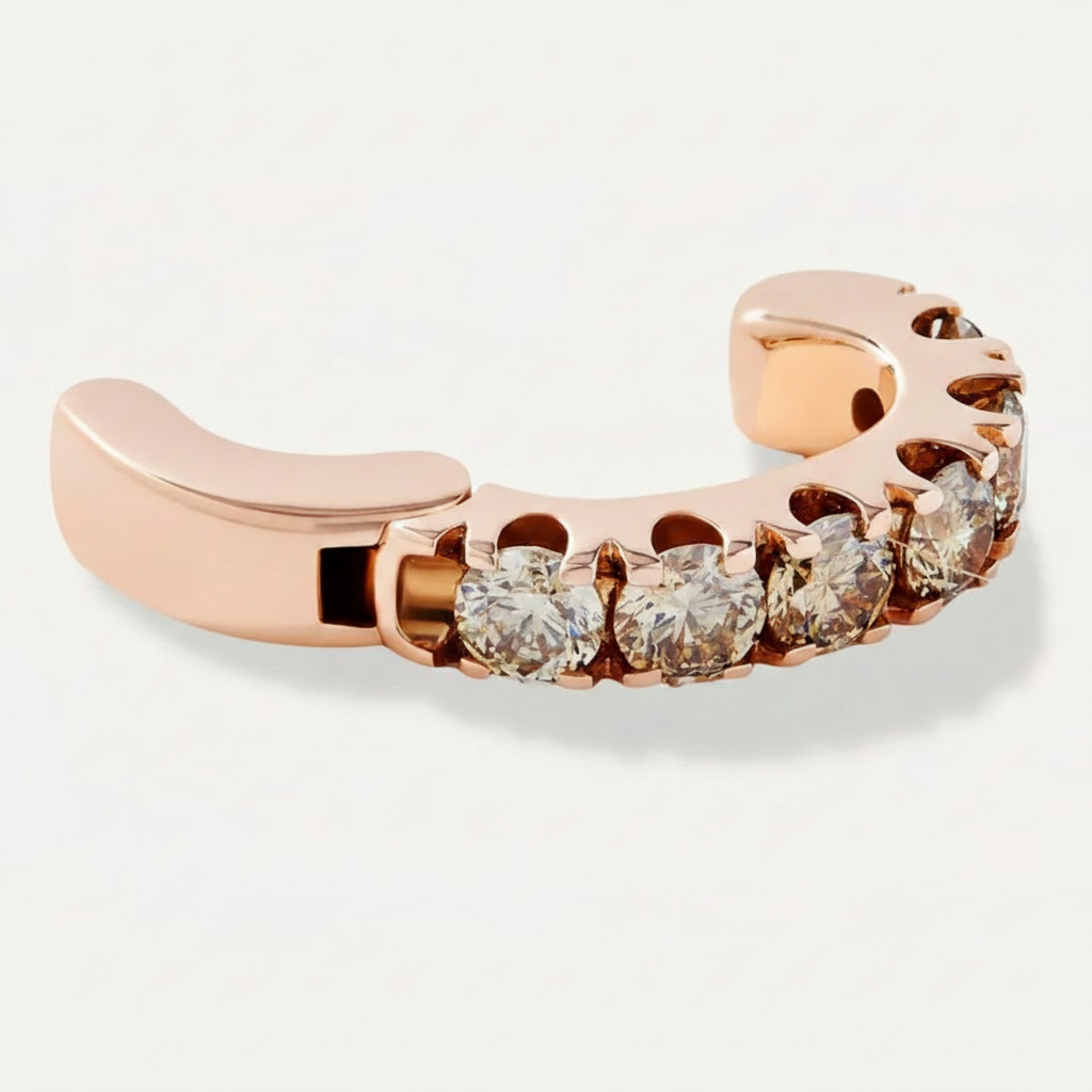 Brown Diamond Jumbo Rose Gold Ear cuff