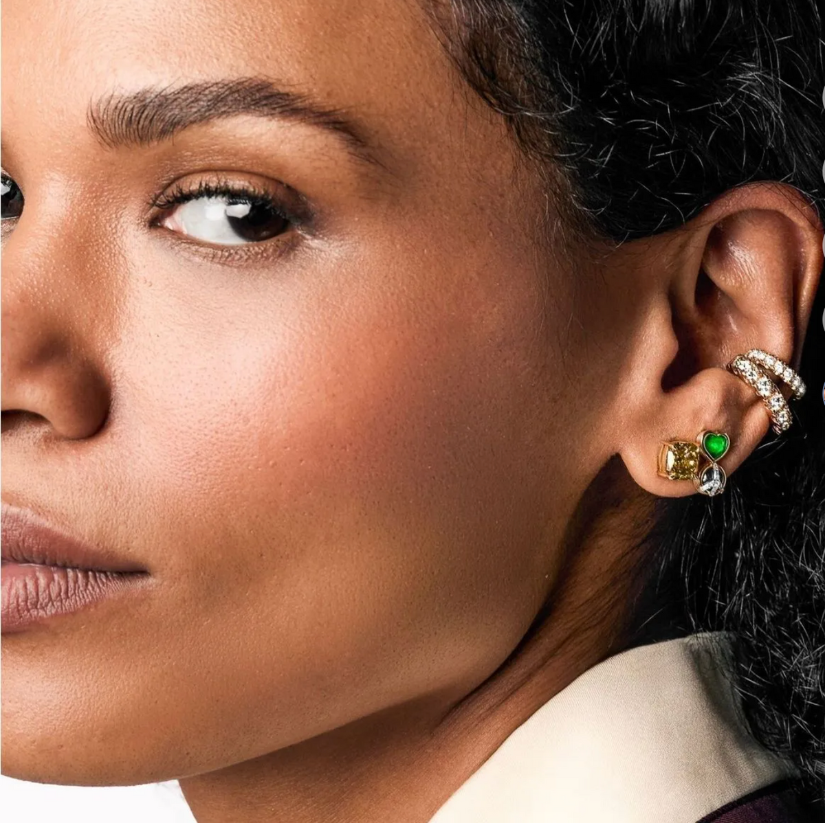 Brown Diamond Jumbo Rose Gold Ear cuff