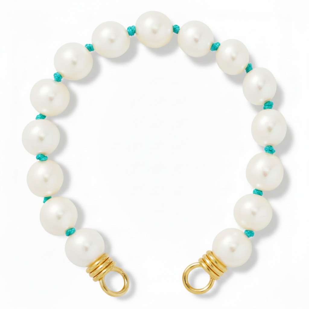 Pearl Bracelet with Yellow Gold Loops