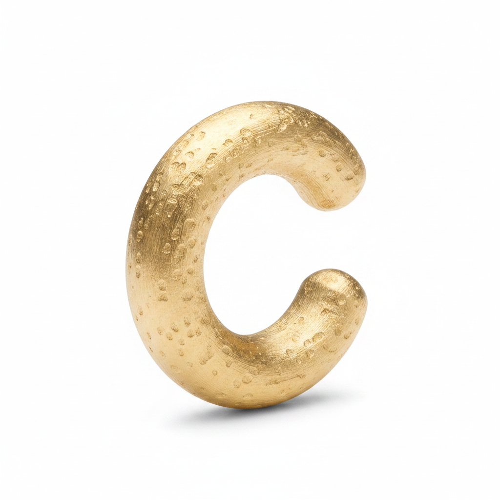 Oversized Yellow Gold Hard Brush Finish Ear Cuff
