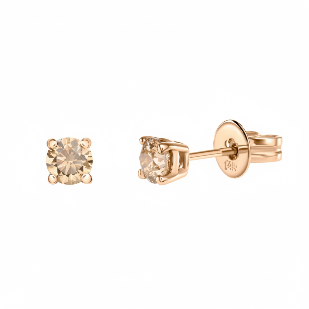 Brown Diamond Stud Earrings