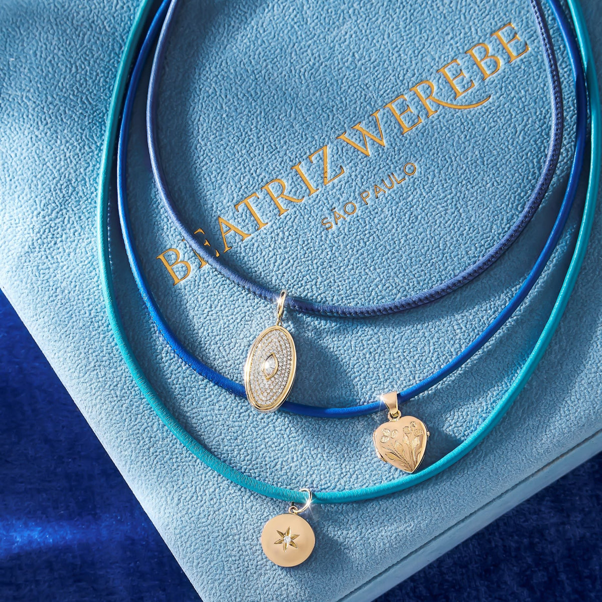 Fine Blue Leather Cord